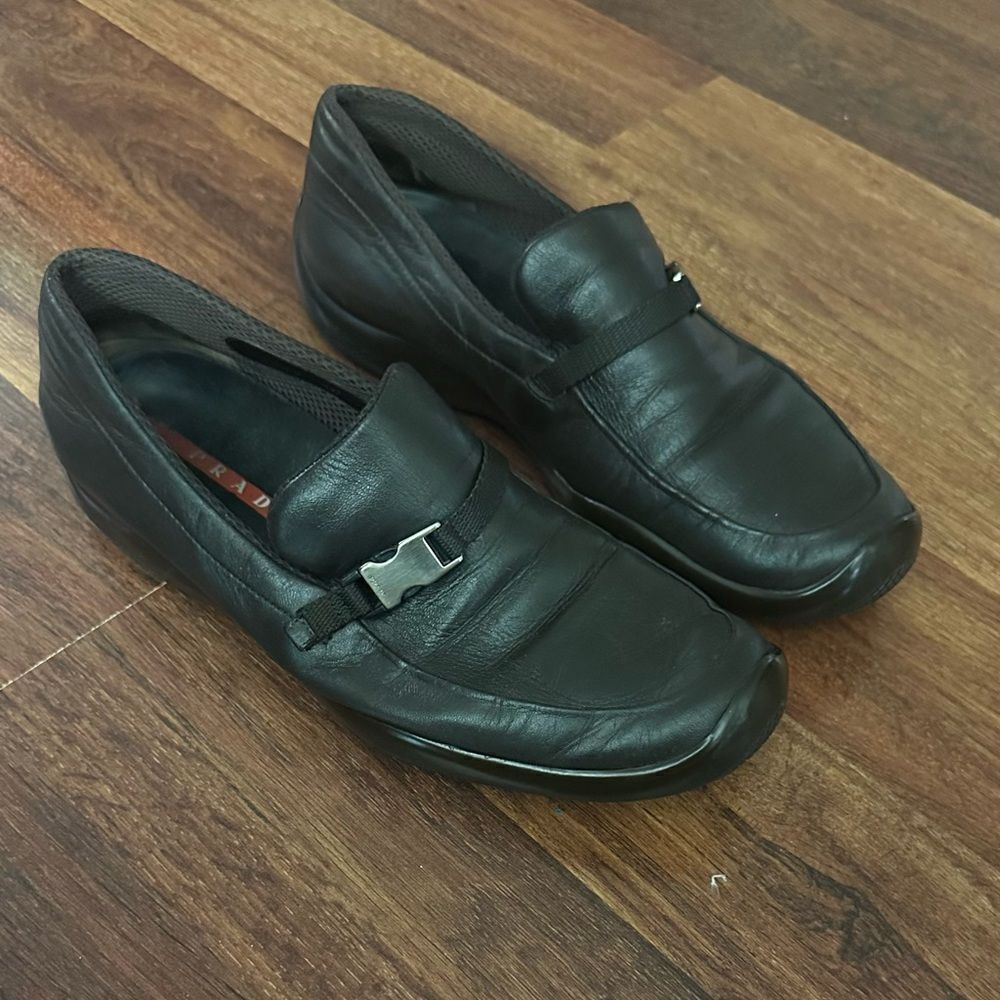 Prada Men's Black Leather Loafers - Picture 5 of 14